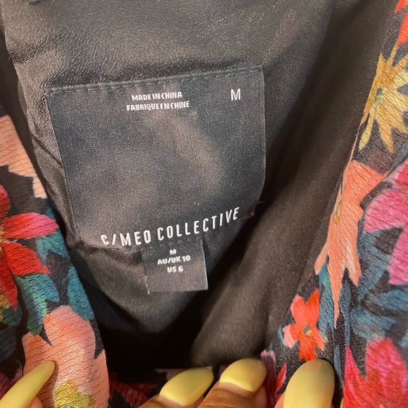 #40 C/MEO Black Garden Floral Mini Dress size M - Picture 6 of 11